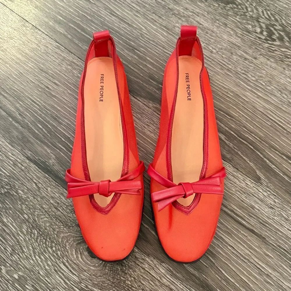 Free People Mesh Mania Bow Flats